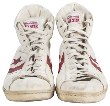 1980s Julius "Dr. J" Erving Game Used and Signed Converse All Star Shoes (Letter of Provenance & JSA)